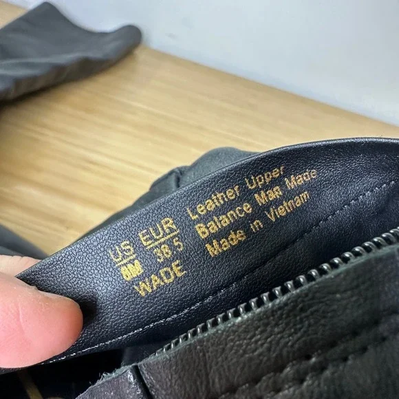 Sam Edelman Wade Boots Women's 8 Black Leather Square Toe Block Heel Knee High - Picture 12 of 13